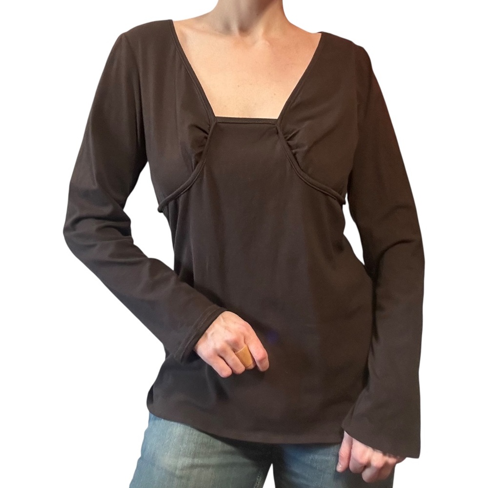 Long Sleeve Shirt Max Studio Brown Size L NWT